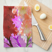 Elegant Hollyhock Flowers Theedoek (Quarter Fold)