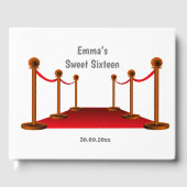 Elegant Hollywood Red Carpet 16th Any Age Birthday Gastenboek (Voorkant)