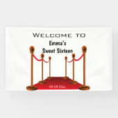 Elegant Hollywood Red Carpet Sweet 16th Birthday Spandoek (Horizontaal)