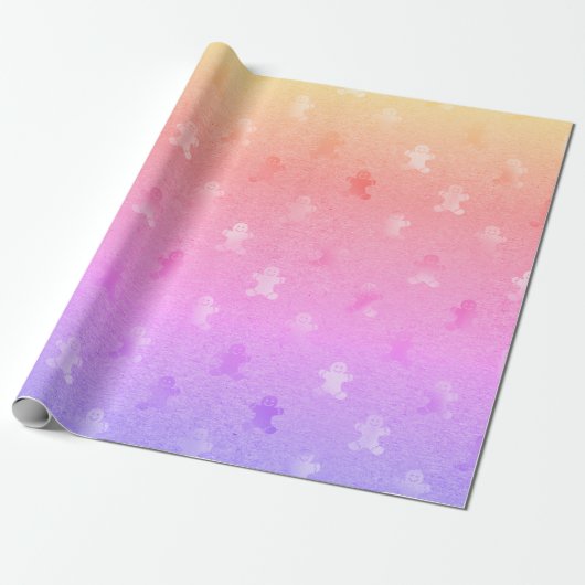Elegant holograaf kerstman cadeaupapier (Uitgerold)