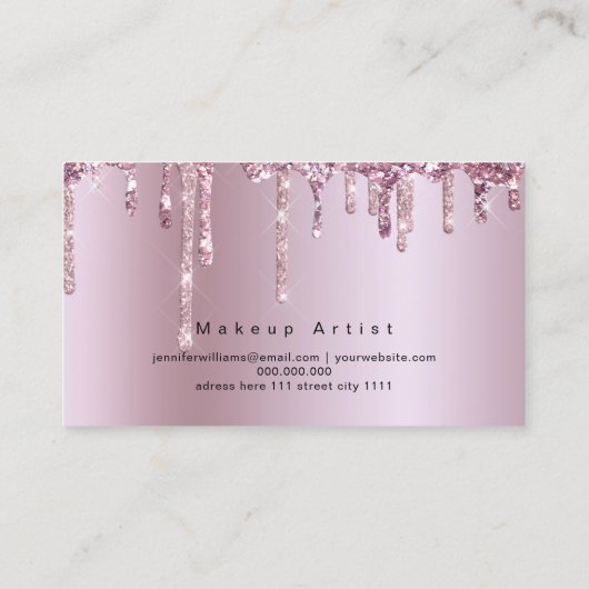 Elegant holografiet Glitter druist Agate Marble Visitekaartje (Achterkant)