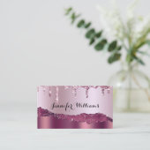 Elegant holografiet Glitter druist Agate Marble Visitekaartje (Staand voorkant)