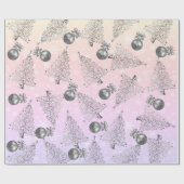 Elegant holografisch en zilver kerstpatroon cadeaupapier (Vlak)