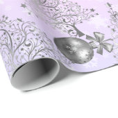 Elegant holografisch en zilver kerstpatroon cadeaupapier (Rol Hoek)