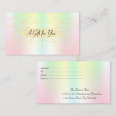 Elegant Holografisch Geometrisch, Stripes Kortingskaartje (Voorkant / Achterkant)