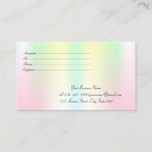 Elegant Holografisch Geometrisch, Stripes Kortingskaartje (Achterkant)