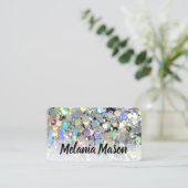 Elegant holografisch glitter Makeup artiest uniek Visitekaartje (Staand voorkant)