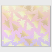 Elegant holografisch kerstboompatroon cadeaupapier (Vlak)