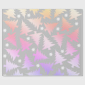 Elegant holografisch kerstboompatroon cadeaupapier (Vlak)