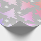 Elegant holografisch kerstboompatroon cadeaupapier (Hoek)