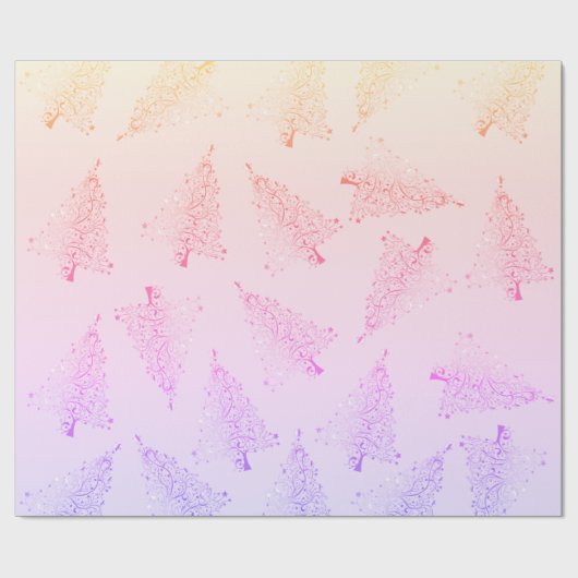  elegant holografisch kerstboompatroon cadeaupapier (Vlak)