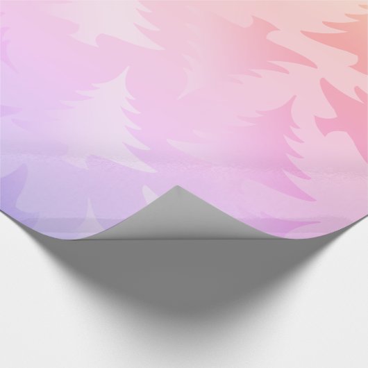 Elegant holografisch kerstboompatroon cadeaupapier (Hoek)