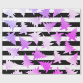 Elegant holografisch kerstboompatroon cadeaupapier (Vlak)