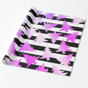 Elegant holografisch kerstboompatroon cadeaupapier