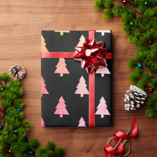 Elegant holografisch kerstboompatroon cadeaupapier