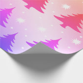 Elegant holografisch kerstboompatroon cadeaupapier (Hoek)