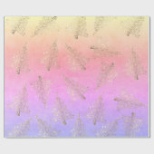 elegant holografisch kerstboompatroon cadeaupapier (Vlak)