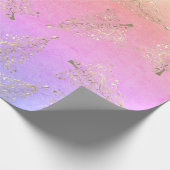 elegant holografisch kerstboompatroon cadeaupapier (Hoek)