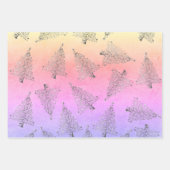 elegant holografisch kerstboompatroon inpakpapier vel (Voorkant 2)