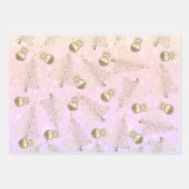 Elegant holografisch kerstpatroon inpakpapier vel (Voorkant 2)