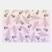 Elegant holografisch kerstpatroon inpakpapier vel (Voorkant)