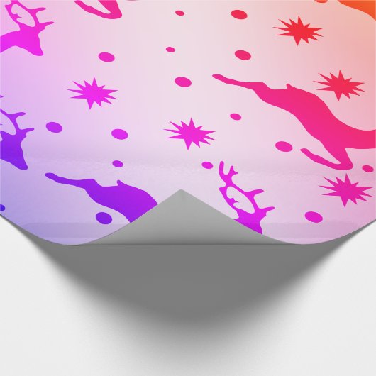 Elegant holografisch kerstrendierpatroon cadeaupapier (Hoek)