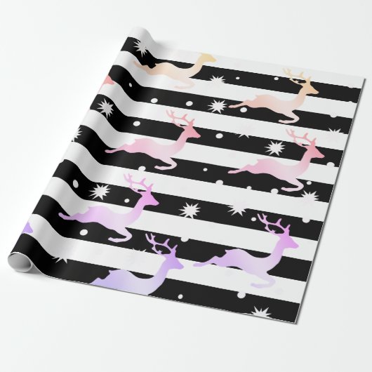 Elegant holografisch kerstrendierpatroon cadeaupapier (Uitgerold)