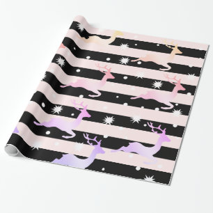 Elegant holografisch kerstrendierpatroon cadeaupapier