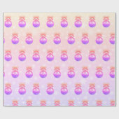 Elegant holografisch kerstsierpatroon cadeaupapier (Vlak)