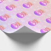 Elegant holografisch kerstsierpatroon cadeaupapier (Hoek)