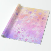 Elegant Holografisch kerstsnowflake-patroon Cadeaupapier (Uitgerold)