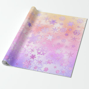 Elegant Holografisch kerstsnowflake-patroon Cadeaupapier