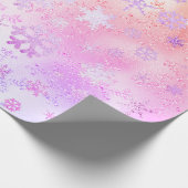 Elegant Holografisch kerstsnowflake-patroon Cadeaupapier (Hoek)