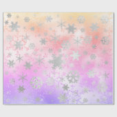 Elegant Holografisch kerstsnowflake-patroon Cadeaupapier (Vlak)