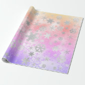 Elegant Holografisch kerstsnowflake-patroon Cadeaupapier (Uitgerold)
