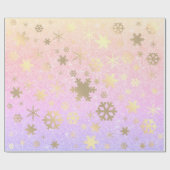 Elegant Holografisch kerstsnowflake-patroon Cadeaupapier (Vlak)