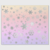 Elegant Holografisch kerstsnowflake-patroon Cadeaupapier (Vlak)