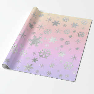 Elegant Holografisch kerstsnowflake-patroon Cadeaupapier