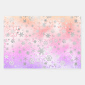 Elegant Holografisch kerstsnowflake-patroon Inpakpapier Vel (Voorkant 2)
