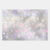 Elegant Holografisch kerstsnowflake-patroon Inpakpapier Vel (Voorkant 2)