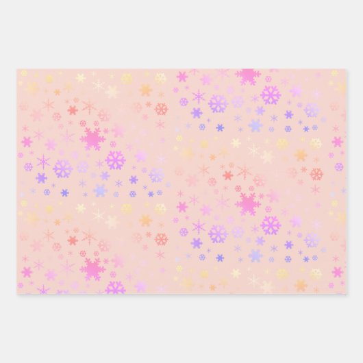 Elegant Holografisch kerstsnowflake-patroon Inpakpapier Vel (Voorkant 2)