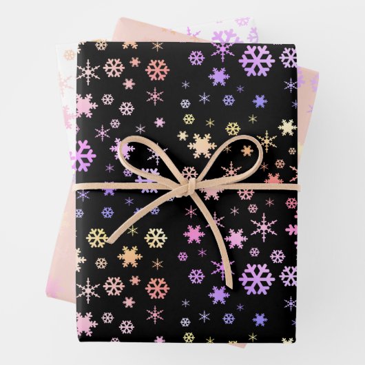 Elegant Holografisch kerstsnowflake-patroon Inpakpapier Vel (In situ)