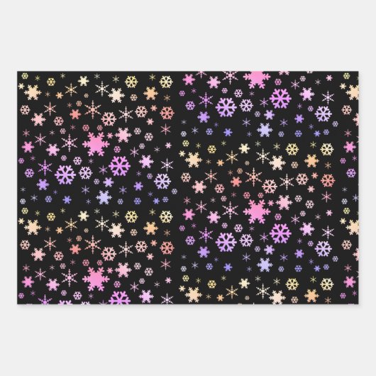 Elegant Holografisch kerstsnowflake-patroon Inpakpapier Vel (Voorkant)