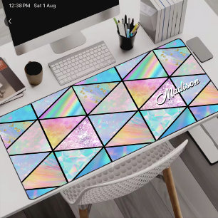 Elegant holografisch kleurrijk bureaumat