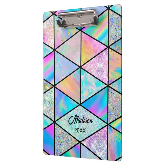 Elegant holografisch kleurrijk schetsboek klembord (Links)