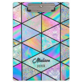 Elegant holografisch kleurrijk schetsboek klembord (Voorkant)