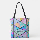 Elegant holografisch kleurrijk tote bag (Achterkant)