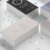 Elegant Holografisch Luxe Beige Visitekaartje