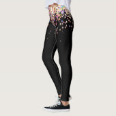 Elegant holografisch Roos Gold Glitter Zwart Leggings (Links)