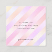 Elegant holografisch schaar gestreepte haarstylist vierkante visitekaartje (Achterkant)